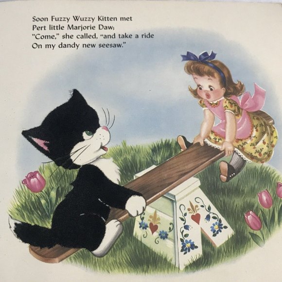 FUZZY WUZZY KITTEN Book 1947 Mother Goose Children’s Story - Picture 9 of 10